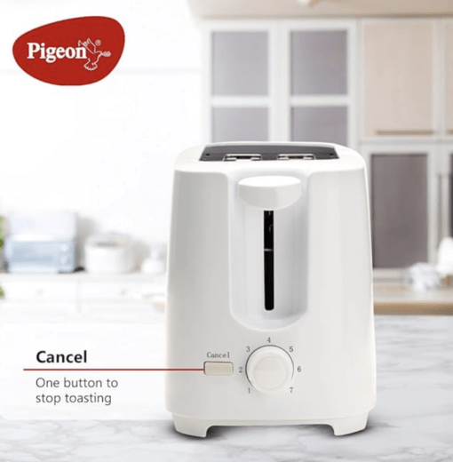 Pigeon 2 Slice Auto Pop up Toaster. A Smart Bread Toaster for Your Home (750 Watt) (White) - Image 2